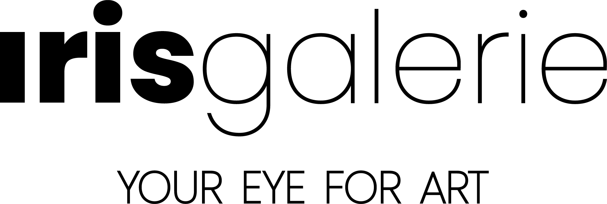 Iris galerie logo met slogan